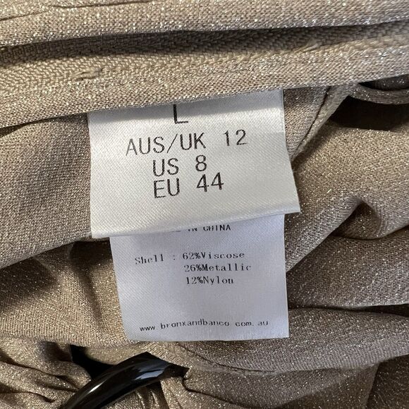 Bronx & Banco Sz L / 8 Cleopatra Cutout Maxi Dress in Sand Gold Shimmer - Picture 8 of 10